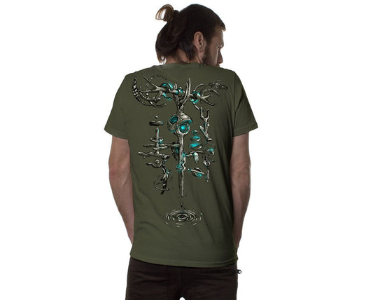Men's T-Shirt,Mens Tribal Shirt,Spiritual Shirts,Festival Clothing Men.Burning Man,Tribal,Bohemian,Goa,screen printed Shirt