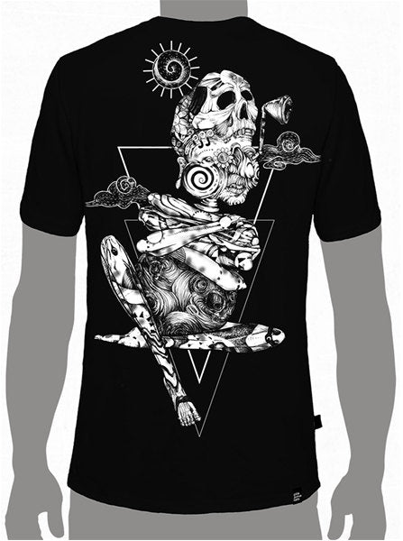 Mens T-shirt Psychedelic Printed Shirt Fractal Burning Man Psy Tance Goa Tribal Clothing Festival Clothing Boho.Gift For Him.Printed T-Shirt