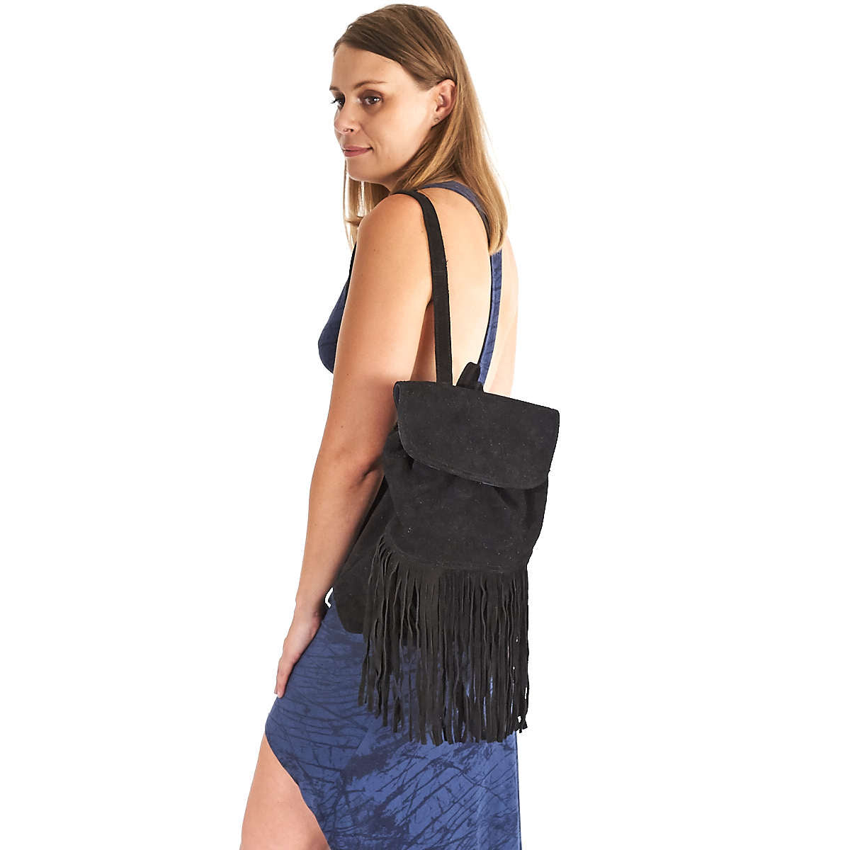 Suede Leather Fringe Hipster Backpack,Convertible Bag,Knapsack Back Bag,Burning Man Boho Festival Clothing, Hippie.Gift For Her,Christmas.