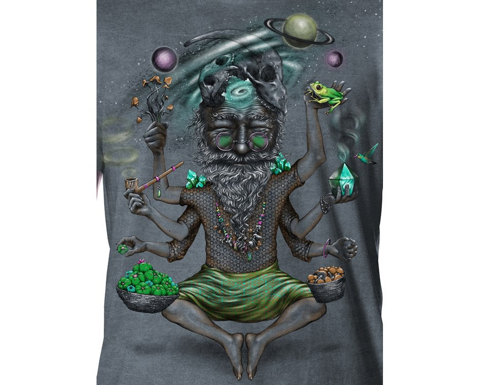 Men's psychedelic T Shirt,Mens Tribal Shirt,Spiritual Shirts,Festival Clothing.Burning Man,Psy Trance,Goa,Tribal Banjo T Shirt-Bohemian.